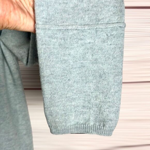 DTLM Repeat Wool Cashmere Gray Sweater Tunic  V-neck Doubled Back EUR 40 US M - Picture 6 of 13